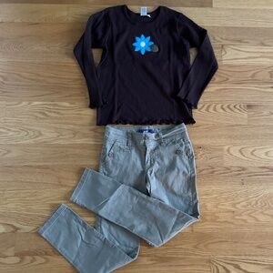 Jolt Girls Khaki Pants + NWOT Girlfriends by Anita G Top
